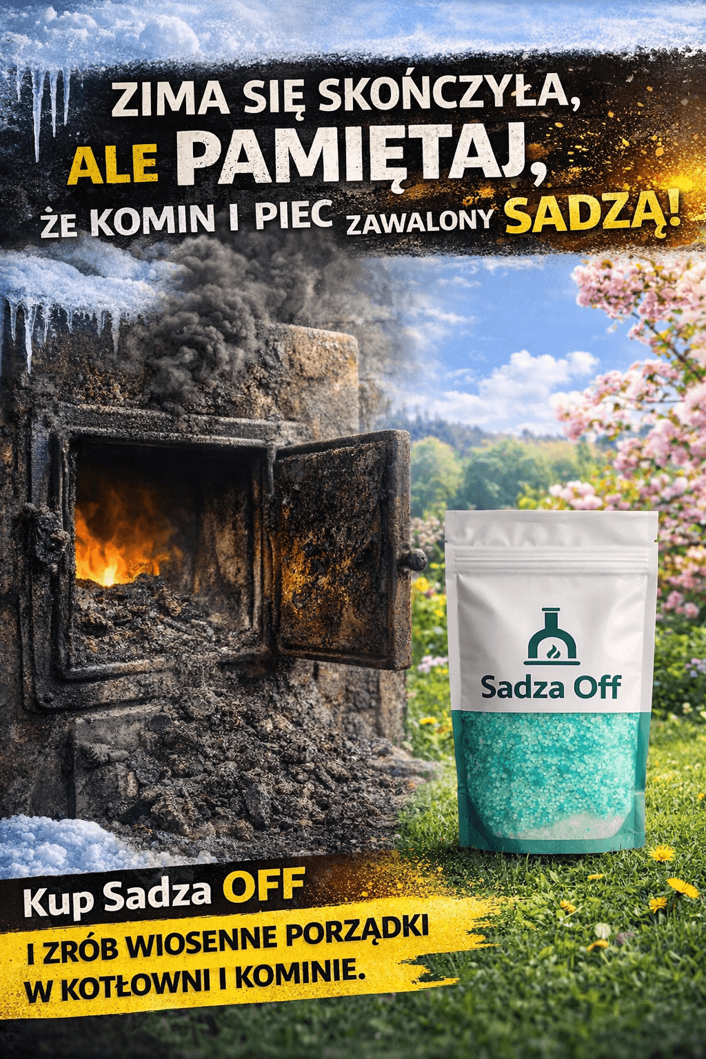 Sadza OFF - usuń sadzę z pieca i komina po zimie
