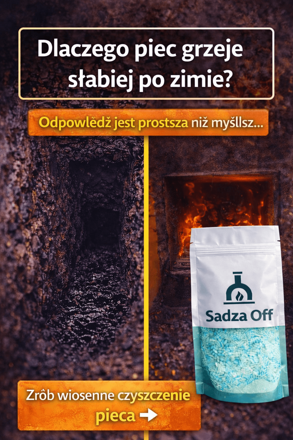 Sadza OFF - usuń sadzę z pieca i komina po zimie