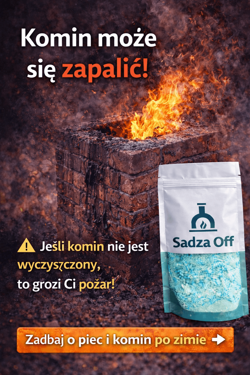 Sadza OFF - usuń sadzę z pieca i komina po zimie